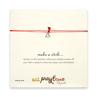 eat pray love make a wish necklace with sterling silver open heart