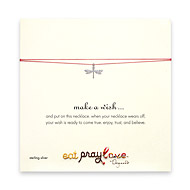 eat pray love make a wish necklace with sterling silver dragonfly
