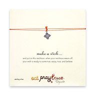 eat pray love make a wish necklace with sterling silver blossom