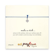 eat pray love make a wish necklace with sterling silver compass