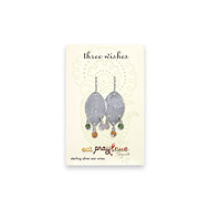 eat pray love three wishes sterling silver lotus petal multi gem earrings