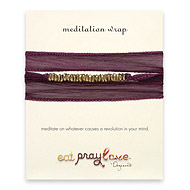 eat pray love meditation wrap bracelet in plum silk with brass beads