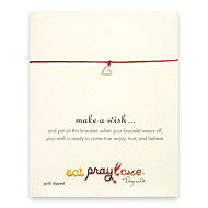 eat pray love make a wish necklace with gold dipped open heart