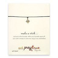 eat pray love make a wish necklace with gold dipped compass