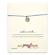 eat pray love make a wish necklace with gold dipped globe