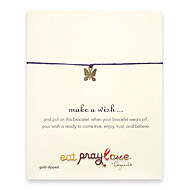 eat pray love make a wish necklace with gold dipped butterfly