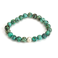 eat pray love mediate turquoise bracelet with sterling silver om bead