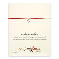 eat pray love make a wish necklace with sterling silver open heart
