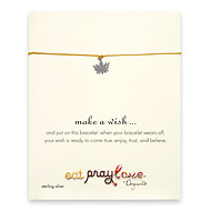 eat pray love make a wish bracelet with sterling silver lotus