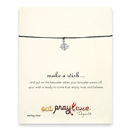 eat pray love make a wish necklace with sterling silver compass