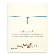 eat pray love make a wish necklace with sterling silver north star