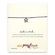 eat pray love make a wish necklace with sterling silver butterfly