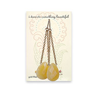 eat pray love i deserve something beautiful gold dipped yellow jade earrings