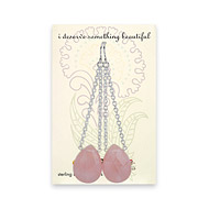 eat pray love i deserve something beautiful sterling silver rose quartz earrings