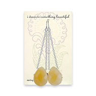 eat pray love i deserve something beautiful sterling silver yellow jade earrings