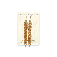 eat pray love i deserve something beautiful gold dipped cascading pumpkin bead earrings