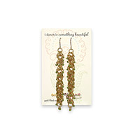 eat pray love i deserve something beautiful gold dipped cascading olive bead earrings