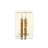 eat pray love i deserve something beautiful gold dipped cascading lilac bead earrings