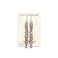 eat pray love i deserve something beautiful sterling silver cascading berry bead earrings