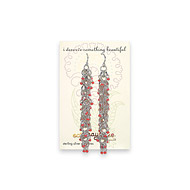 eat pray love i deserve something beautiful sterling silver cascading coral bead earrings