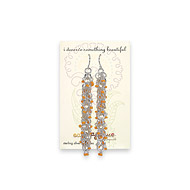 eat pray love i deserve something beautiful sterling silver cascading pumpkin bead earrings
