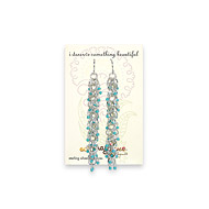 eat pray love i deserve something beautiful sterling silver cascading  turquoise bead earrings