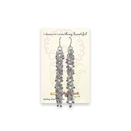 eat pray love i deserve something beautiful sterling silver cascading  lilac bead earrings
