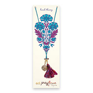 eat pray love book thong with picture jasper bead on turquoise poly thread