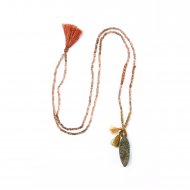 limited edition rainbow pyrite necklace, faceted andalusite gems