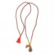 limited edition rainbow pyrite necklace, faceted garnet gems