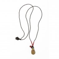 limited edition rainbow pyrite necklace, faceted black spinnel gems