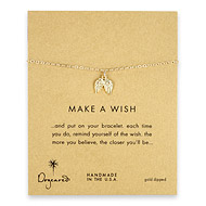 make a wish angel wings bracelet, gold dipped
