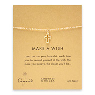 make a wish modern cross bracelet, gold dipped
