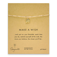 make a wish elephant bracelet, gold dipped