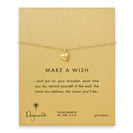 make a wish full heart bracelet, gold dipped