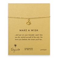 make a wish happy lotus bracelet, gold dipped