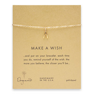 make a wish wishbone bracelet, gold dipped