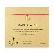 make a wish loving heart bracelet on fuchsia, gold dipped