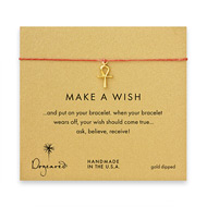 make a wish bracelet with gold dipped ankh on burnt orange