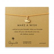 make a wish crown bracelet on mustard, gold dipped