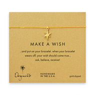 make a wish bracelet with gold dipped bright star on mustard