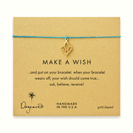 make a wish fleur de lis bracelet on teal, gold dipped
