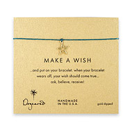 make a wish bracelet with gold dipped celestial star on teal