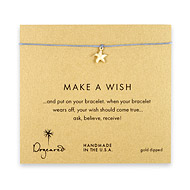 make a wish bracelet with gold dipped starfish on light blue