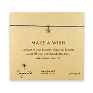 make a wish star bracelet on ocean, gold dipped