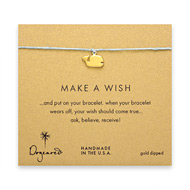 make a wish whale bracelet on turquoise, gold dipped