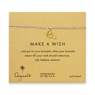 make a wish bracelet with gold dipped love struck heart on lilac