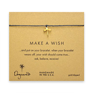 make a wish bracelet with gold dipped little dragonfly on plum