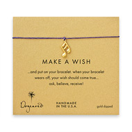 make a wish bracelet with gold dipped double note on plum