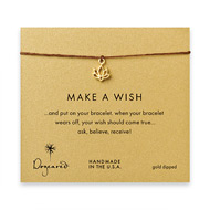 make a wish lotus bracelet on tobacco, gold dipped